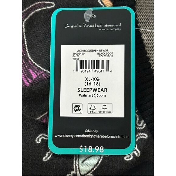 Disney Tim Burton’s Nightmare Before Christmas Black Character Print Knit Cozy S - Picture 9 of 13